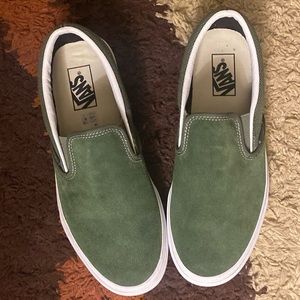 Vans Suede Textured classic slip on Green Women’s 10.5/Men’s 9 New Condition